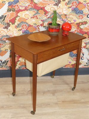 Teak Long-Legged Sewing Box Storage from Opal Möbel, 1960s-AFE-1122338