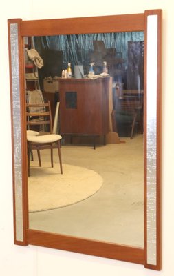 Teak Mirror with Silver-Colored Details-FYZ-1769469