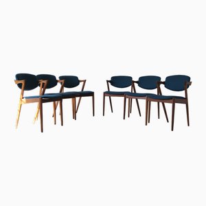 Teak Model 42 Chairs by Kai Kristiansen for Schou Andersen, Set of 6-UMB-2020002