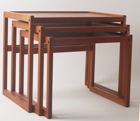 Teak Nesting Tables attributed to Aleks Kjersgaard for K.T. Möbel, Denmark, 1960s, Set of 3-ESB-2022792