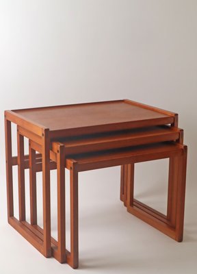 Teak Nesting Tables attributed to Aleks Kjersgaard for K.T. Möbel, Denmark, 1960s, Set of 3-ESB-2022792