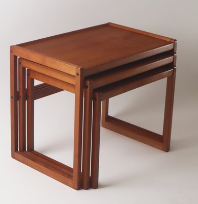 Teak Nesting Tables attributed to Aleks Kjersgaard for K.T. Möbel, Denmark, 1960s, Set of 3-ESB-2022792