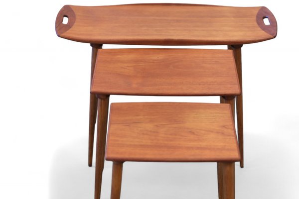 Teak Nesting Tables by Jens Harald Quistgaard, 1960s, Set of 3-BPJ-2021349