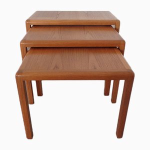 Teak Nesting Tables by Kai Kristiansen for Vildbjerg Møbelfabrik, 1960s, Set of 3-RDW-701424