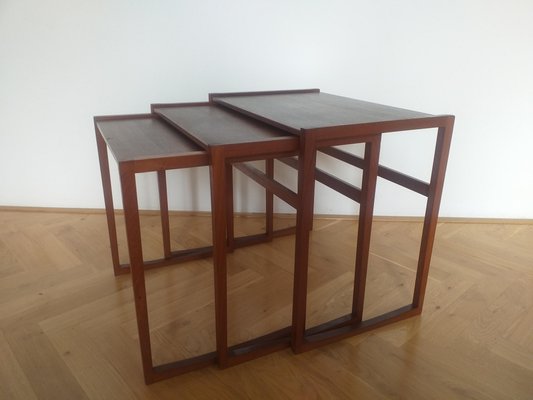 Teak Nesting Tables, Denmark, 1960s, Set of 3-TZ-890839