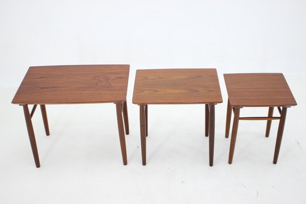 Teak Nesting Tables, Denmark, 1960s, Set of 3-TZ-1450225