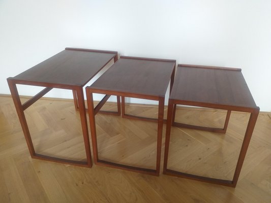 Teak Nesting Tables, Denmark, 1960s, Set of 3-TZ-890839