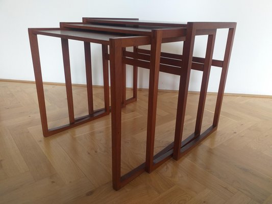 Teak Nesting Tables, Denmark, 1960s, Set of 3-TZ-890839