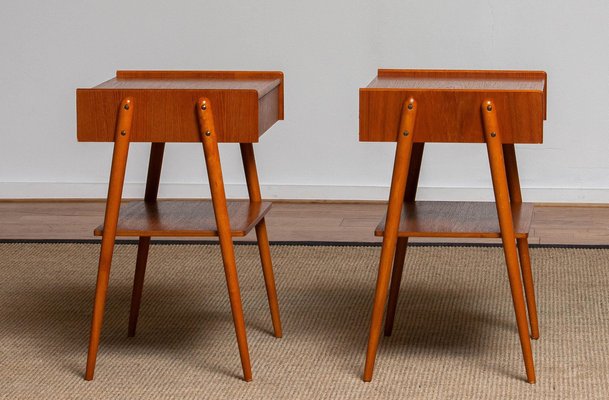 Teak Nightstands from Carlström & Co Mobelfabrik, Sweden, 1950s, Set of 2-JE-987135