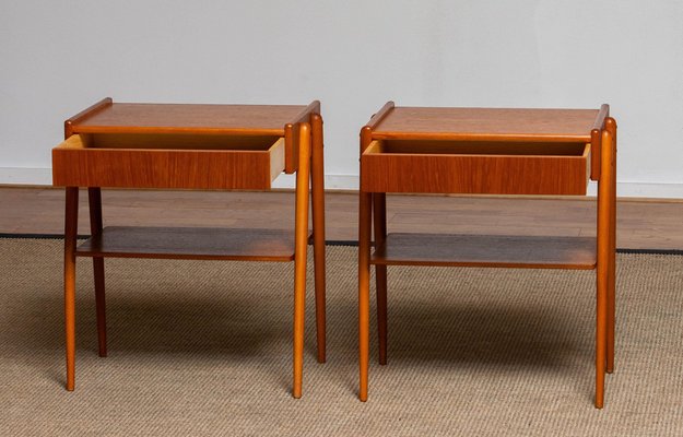 Teak Nightstands from Carlström & Co Mobelfabrik, Sweden, 1950s, Set of 2-JE-987135