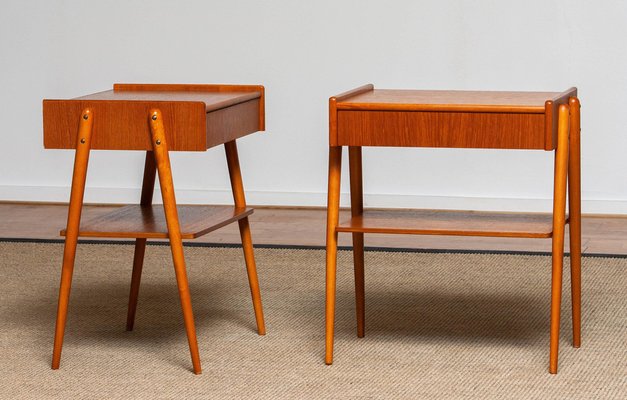 Teak Nightstands from Carlström & Co Mobelfabrik, Sweden, 1950s, Set of 2-JE-987135