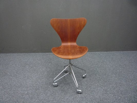 Teak Office Chair by Arne Jacobsen for Fritz Hansen, 1964s-UG-1757984