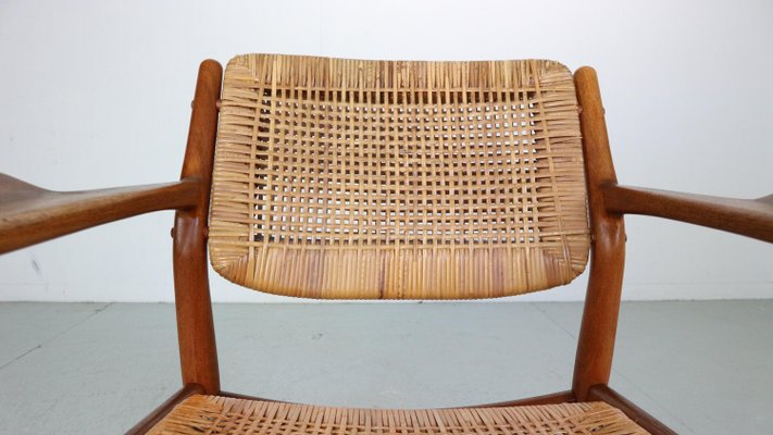 Teak/Rattan Chair Model 51 by Arne Vodder for Sibast Furniture, Denmark, 1950s-DT-2026191