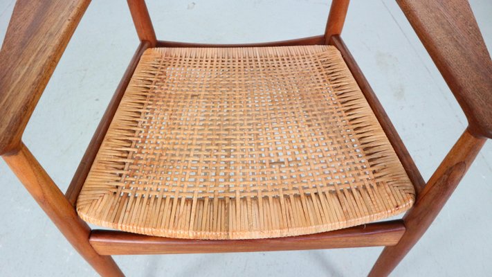 Teak/Rattan Chair Model 51 by Arne Vodder for Sibast Furniture, Denmark, 1950s-DT-2026191