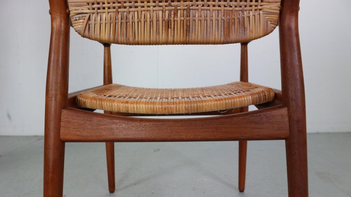 Teak/Rattan Chair Model 51 by Arne Vodder for Sibast Furniture, Denmark, 1950s-DT-2026191