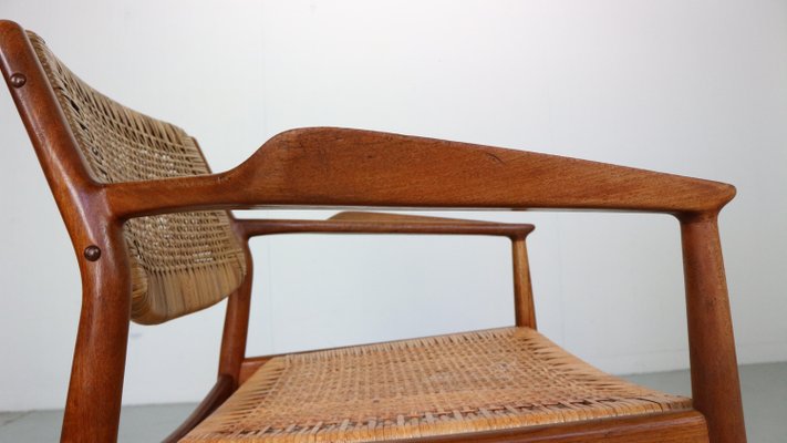 Teak/Rattan Chair Model 51 by Arne Vodder for Sibast Furniture, Denmark, 1950s-DT-2026191