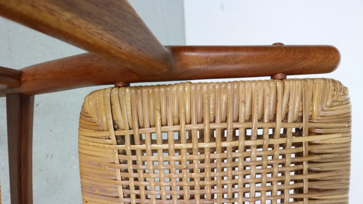 Teak/Rattan Chair Model 51 by Arne Vodder for Sibast Furniture, Denmark, 1950s-DT-2026191