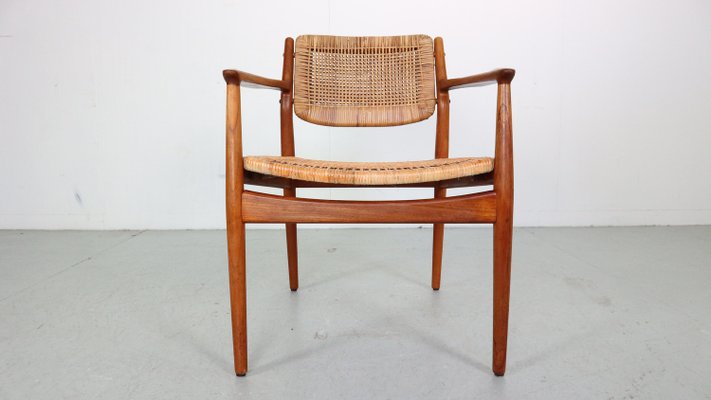 Teak/Rattan Chair Model 51 by Arne Vodder for Sibast Furniture, Denmark, 1950s-DT-2026191