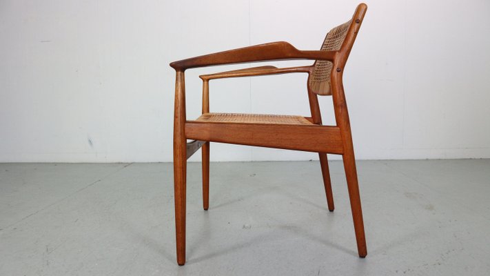 Teak/Rattan Chair Model 51 by Arne Vodder for Sibast Furniture, Denmark, 1950s-DT-2026191