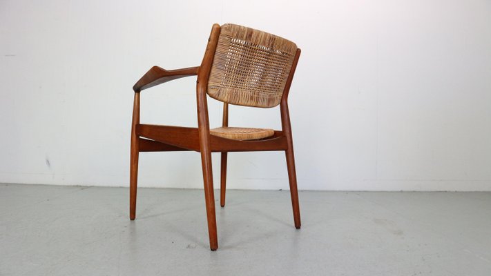 Teak/Rattan Chair Model 51 by Arne Vodder for Sibast Furniture, Denmark, 1950s-DT-2026191