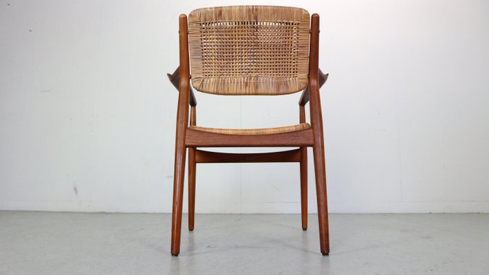 Teak/Rattan Chair Model 51 by Arne Vodder for Sibast Furniture, Denmark, 1950s-DT-2026191