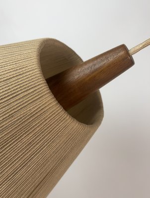 Teak Rope-Raffia Pendant Lamp from Temde, 1960s-WZZ-1382767