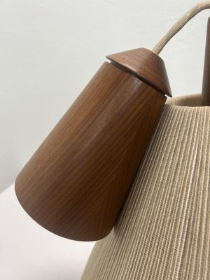 Teak Rope-Raffia Pendant Lamp from Temde, 1960s-WZZ-1382767