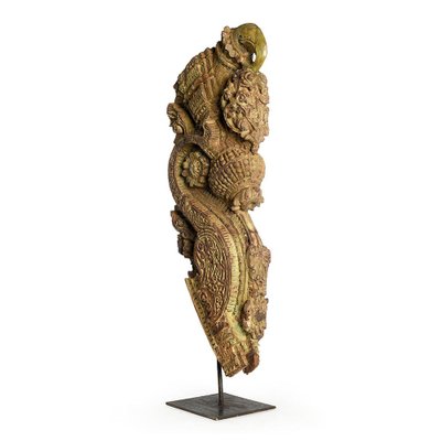 Teak Sculpture on Metal Stand, 1930s-NQ-738386