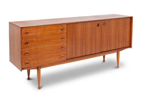 Teak Sideboard with 4 Drawers and 2 Doors, 20th Century-CEJ-1821447