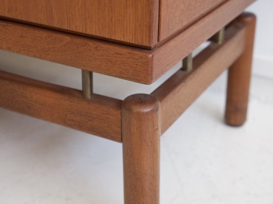 Teak Sideboard with Fabric and Brass Details by Ilmari Tapiovaara for La Permanente Mobili Cantù, 1960s-ZYF-731375