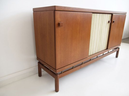 Teak Sideboard with Fabric and Brass Details by Ilmari Tapiovaara for La Permanente Mobili Cantù, 1960s-ZYF-731375