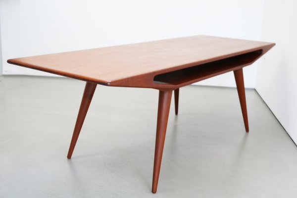 Teak Smile Coffee Table Model 100 by Gunni Omann for Omann Jun, Denmark, 1960s-FJP-2035503