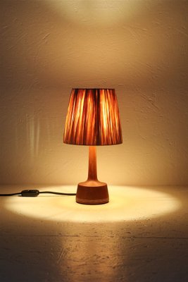 Teak Table Lamp with Papercord Shade, 1950s-NIX-1763678