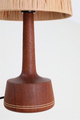 Teak Table Lamp with Papercord Shade, 1950s-NIX-1763678