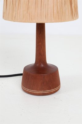 Teak Table Lamp with Papercord Shade, 1950s-NIX-1763678