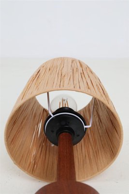 Teak Table Lamp with Papercord Shade, 1950s-NIX-1763678