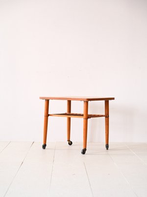 Teak Table with Wheels, 1960s-QWP-1754621