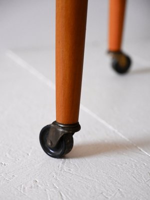 Teak Table with Wheels, 1960s-QWP-1754621