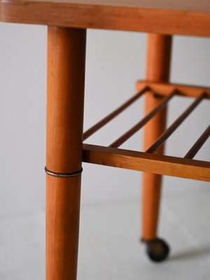 Teak Table with Wheels, 1960s-QWP-1754621