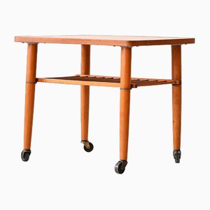 Teak Table with Wheels, 1960s-QWP-1754621