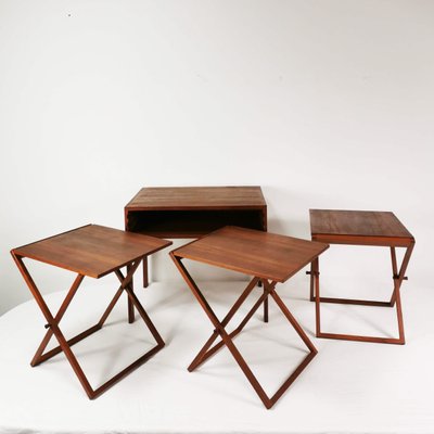 Teak Tables by I. Wikkelso for CFC Silkeborg, Denmark, 1960s, Set of 4-ZTG-1398229