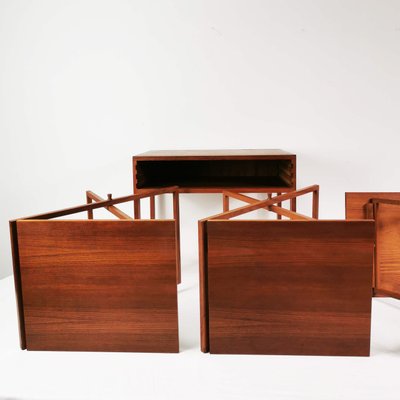 Teak Tables by I. Wikkelso for CFC Silkeborg, Denmark, 1960s, Set of 4-ZTG-1398229