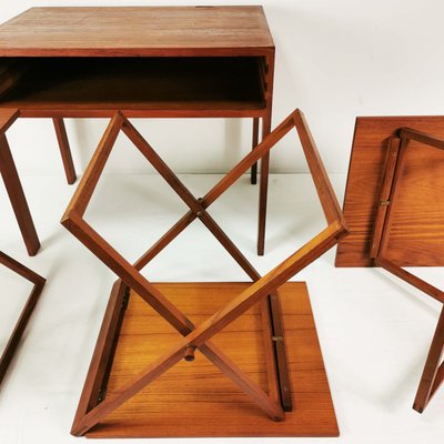 Teak Tables by I. Wikkelso for CFC Silkeborg, Denmark, 1960s, Set of 4-ZTG-1398229