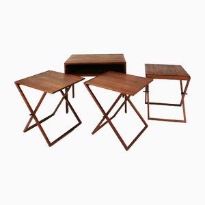 Teak Tables by I. Wikkelso for CFC Silkeborg, Denmark, 1960s, Set of 4-ZTG-1398229