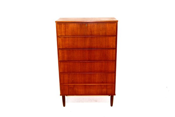 Teak Tallboy Dresser, Denmark, 1960-GEK-1240604