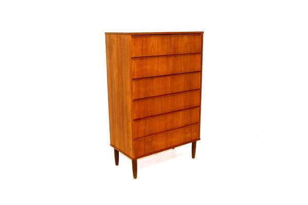 Teak Tallboy Dresser, Denmark, 1960-GEK-1240604