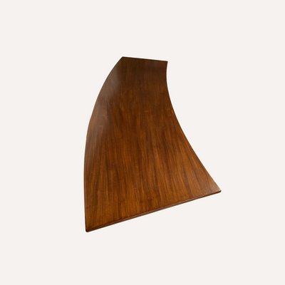 Teak Veneered Kidney Shaped Curved Coffee Table-BHG-1089154