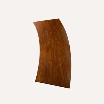 Teak Veneered Kidney Shaped Curved Coffee Table-BHG-1089154