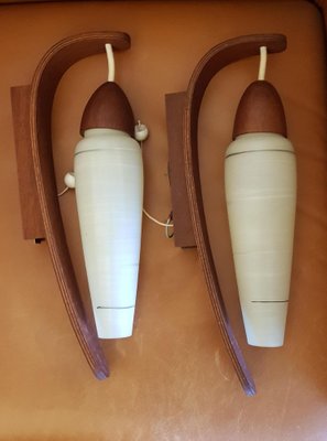 Teak Wall Lamps, 1960s, Set of 2-QDP-1021741