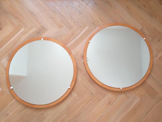 Teak Wall Mirrors, Denmark, 1960s, Set of 2-TZ-1048913